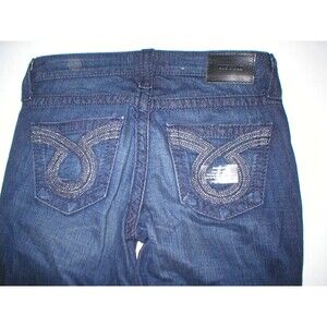 New $120 Big Star Remy Womens Jeans 27 L Long Dark Tall Boot Cut 34 Metallic Poc